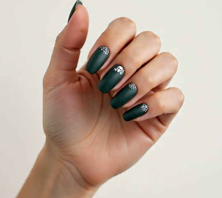 halloween green nails