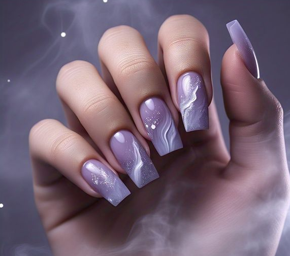 purple halloween nails