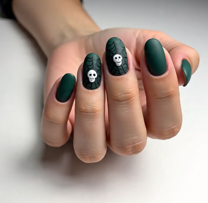 halloween green nails