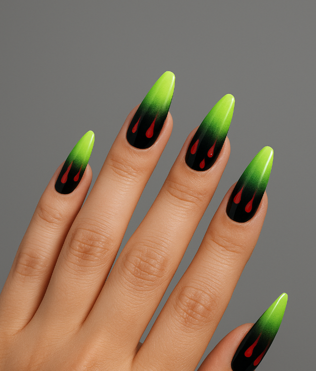 halloween green nails