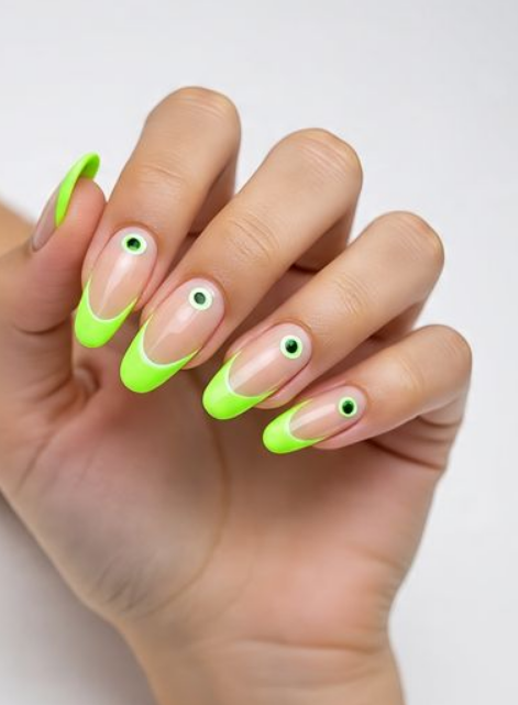 halloween green nails