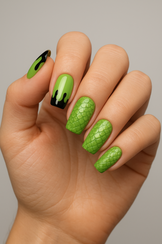 halloween green nails