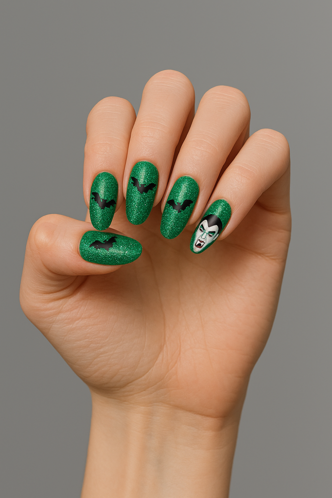 halloween green nails
