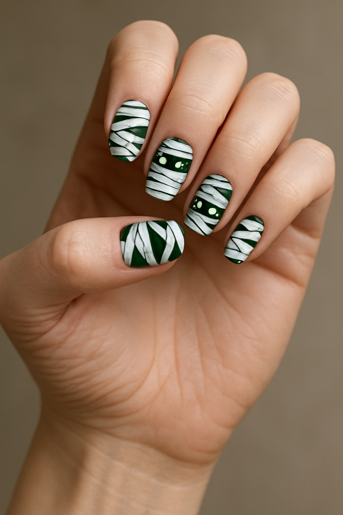 halloween green nails
