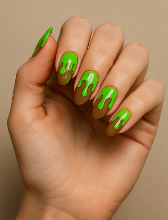 halloween green nails