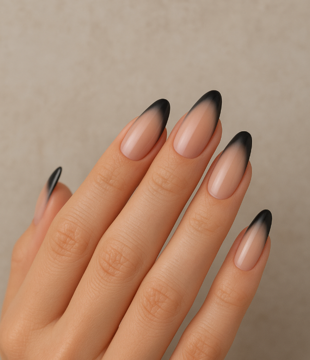 black and nude nail designs