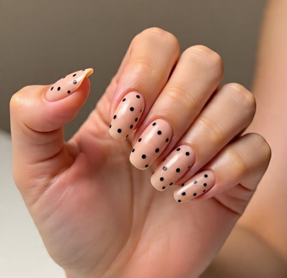 black and nude nail designs