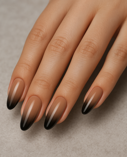 black and nude nail designs