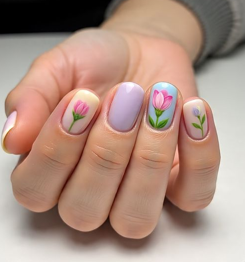 spring nail designs for short nails
