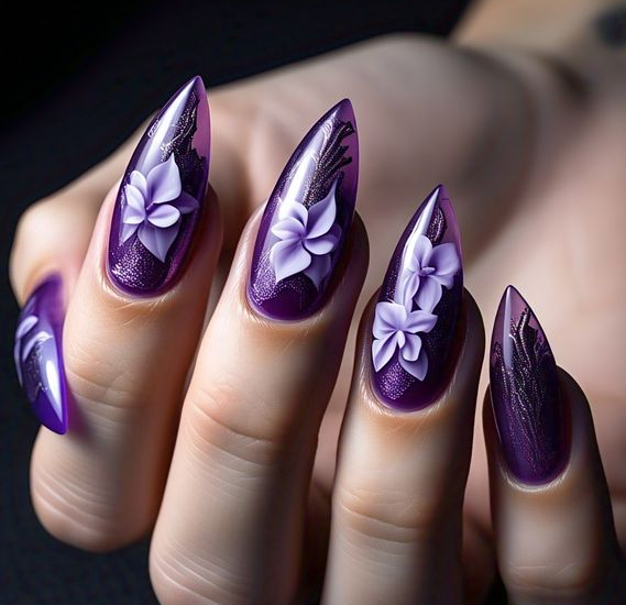 purple halloween nails