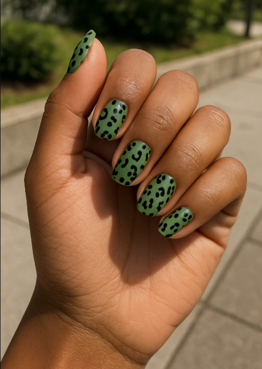 black and green nails