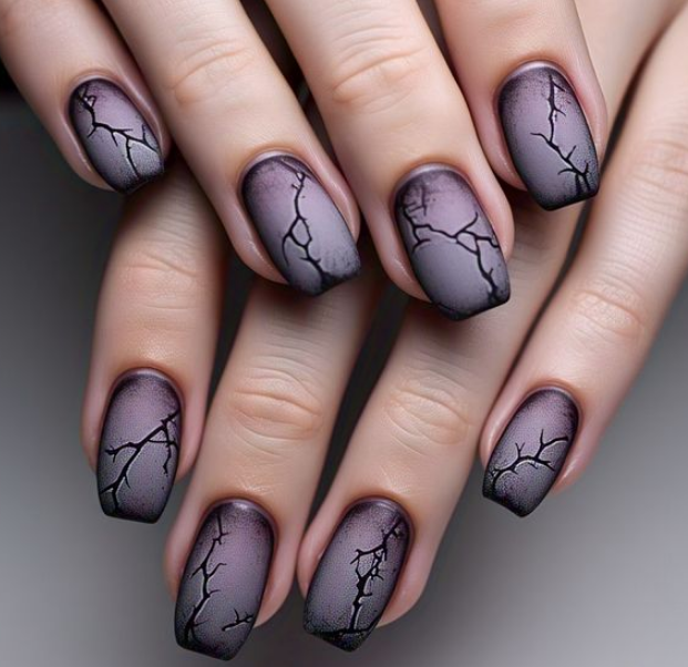 purple halloween nails