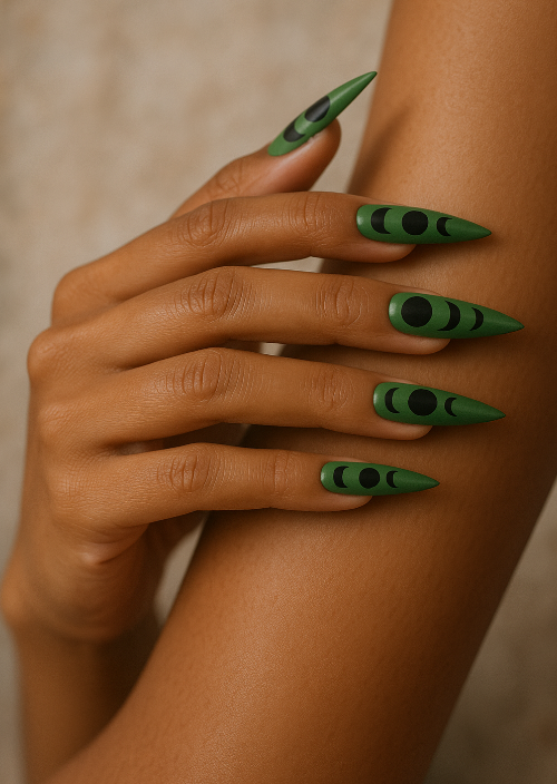 black and green nails