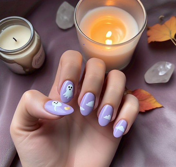 purple halloween nails