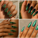 black and green nails
