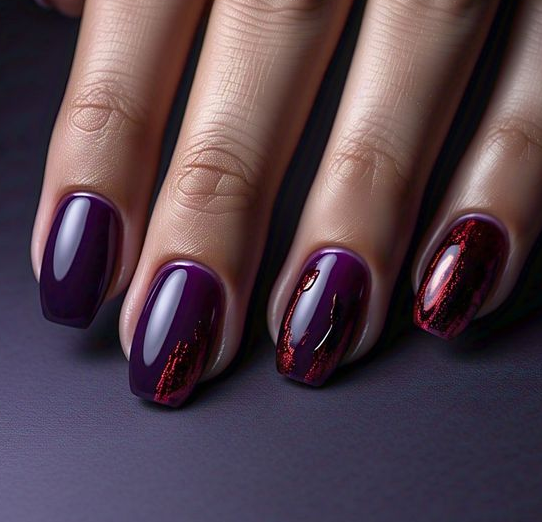 purple halloween nails