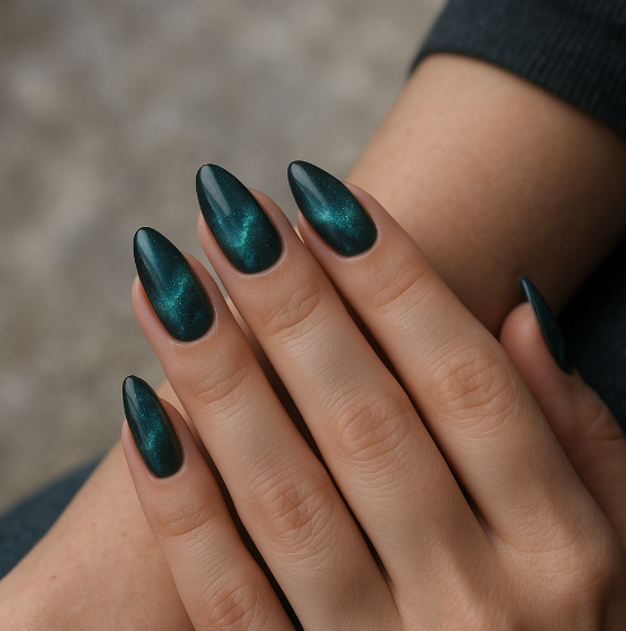 galaxy cat eye nails