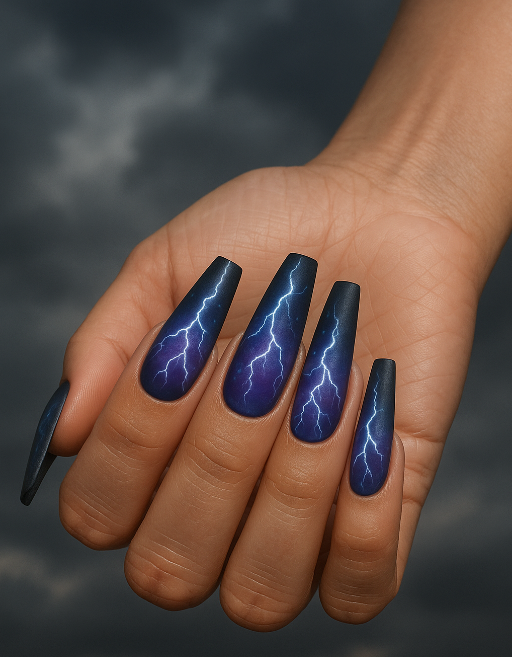 purple and black halloween nails