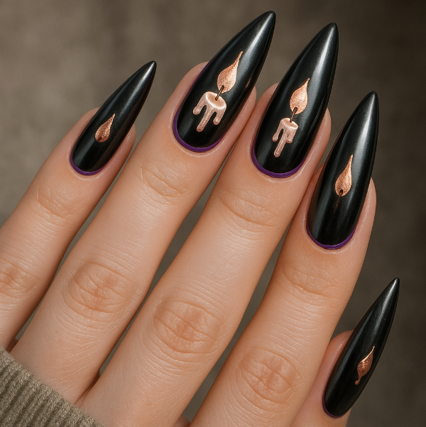 purple and black halloween nails