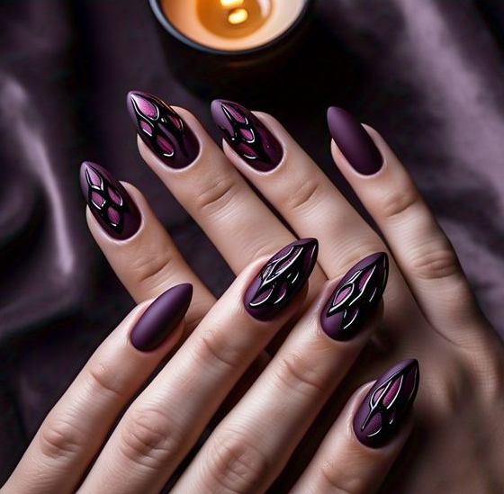 purple halloween nails