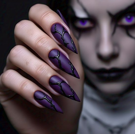 purple halloween nails