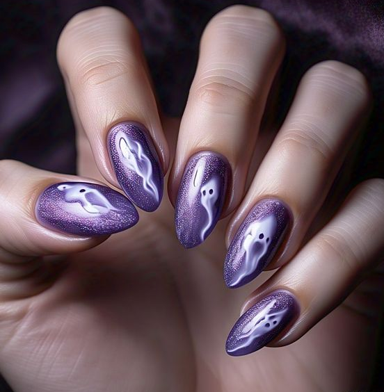 purple halloween nails