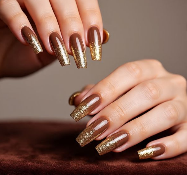 brown ombre nails