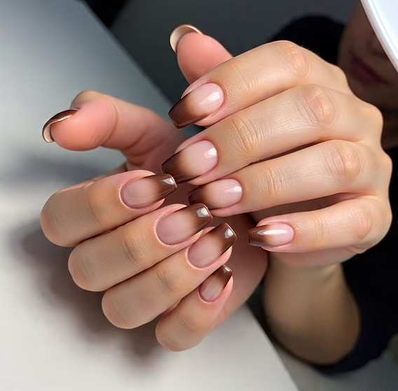 brown ombre nails
