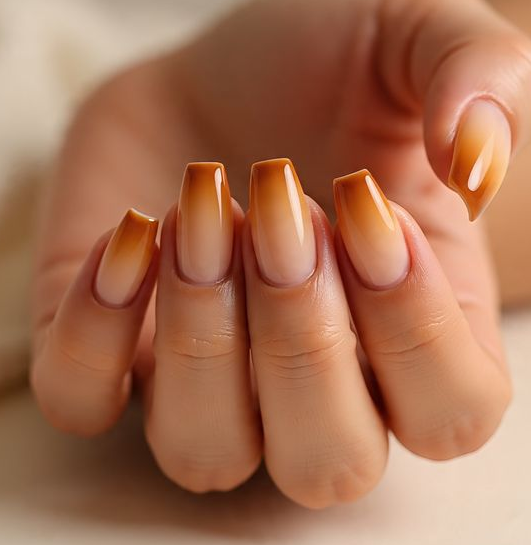 brown ombre nails