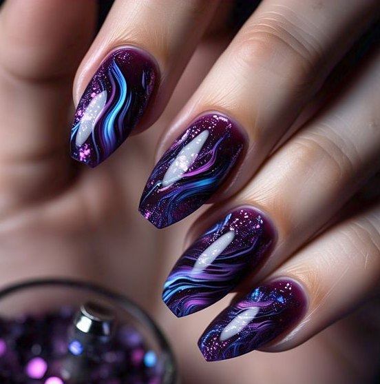 purple halloween nails