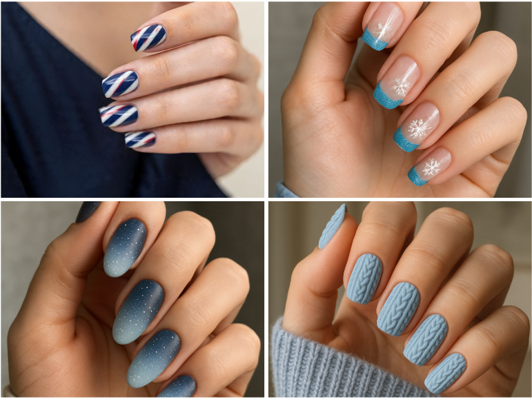blue christmas nails 25 stunning designs to try this holiday