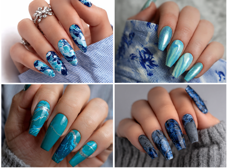 blue marble nails stunning designs that will steal your heart