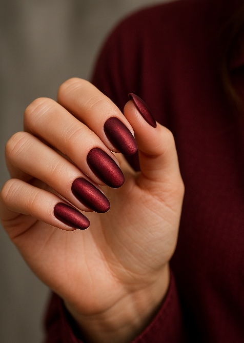 red chrome nails