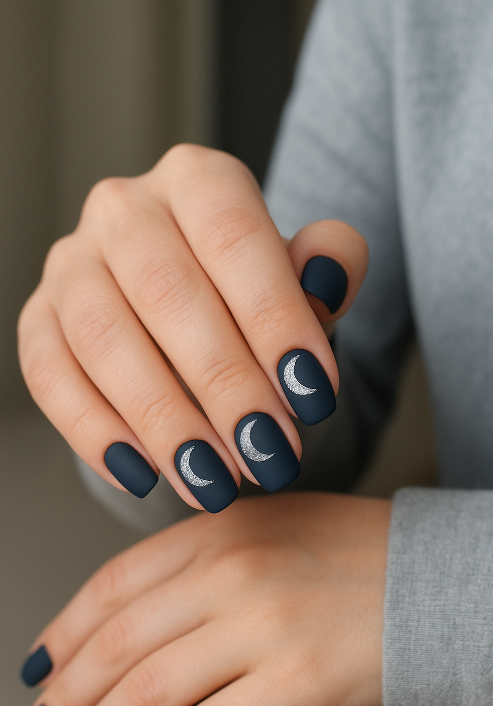 blue christmas nails