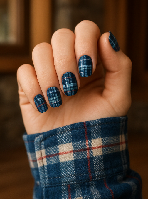 blue christmas nails
