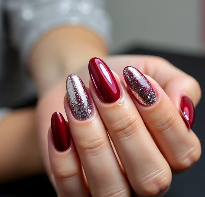 red chrome nails