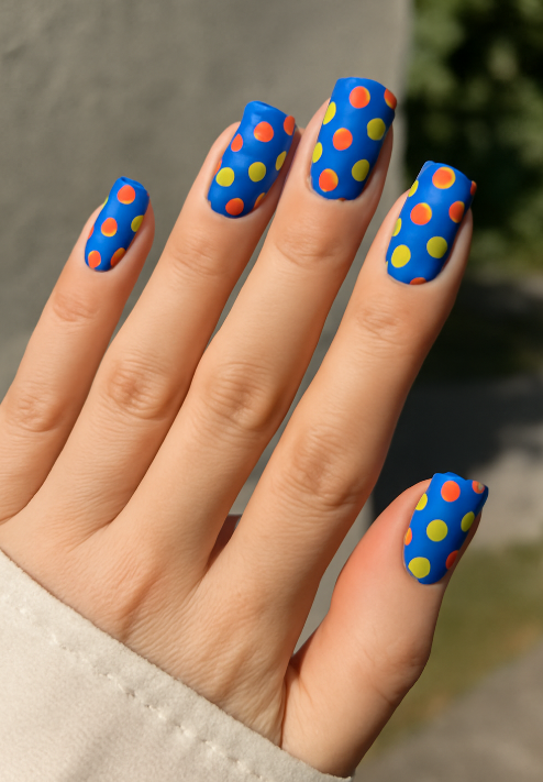 blue and orange nails