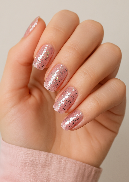 pink and silver nails