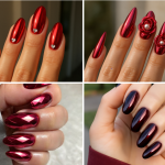 red chrome nails