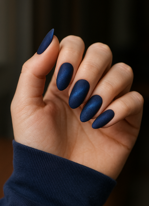 blue cat eye nails