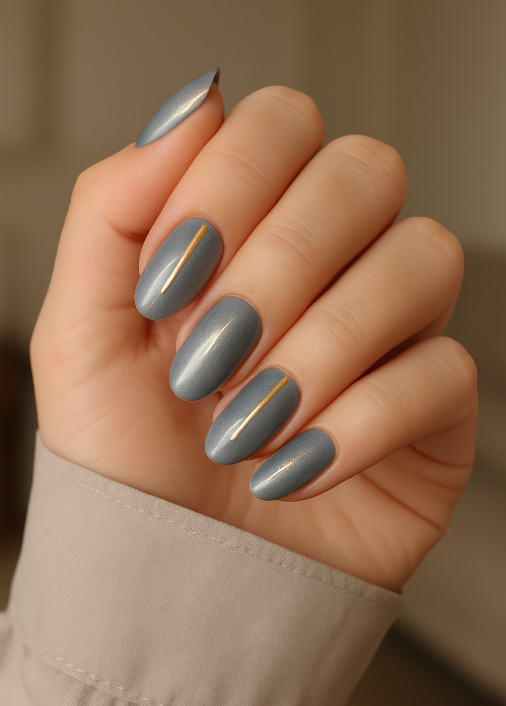 blue cat eye nails