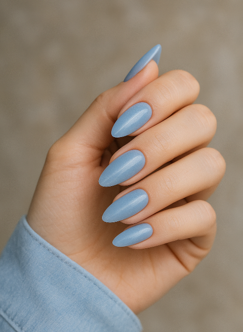 blue cat eye nails