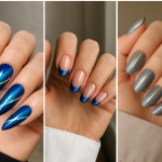 blue cat eye nails