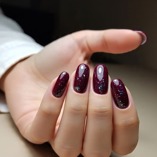 red and silver nails
