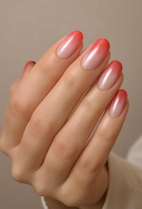 red and white french tip nails