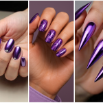purple chrome nails