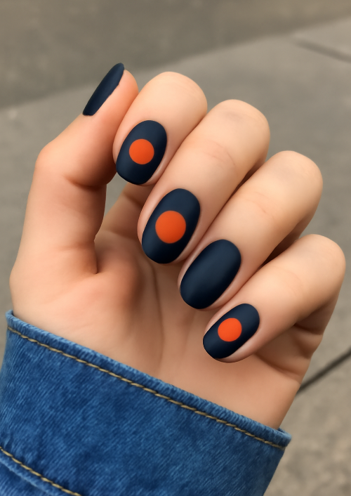 blue and orange nails