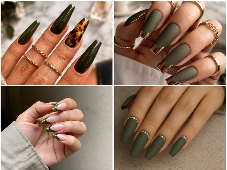 Coffin Olive Green Nails: 15 Chic Designs You’ll Fall in Love With