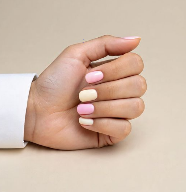 pink and yellow nails