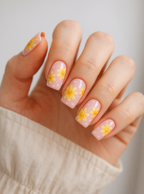 pink and yellow nails